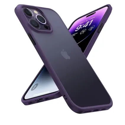 Funda Traslúcida Grado militar para Iphone 15 Pro Max - Color Malva — imagen 1