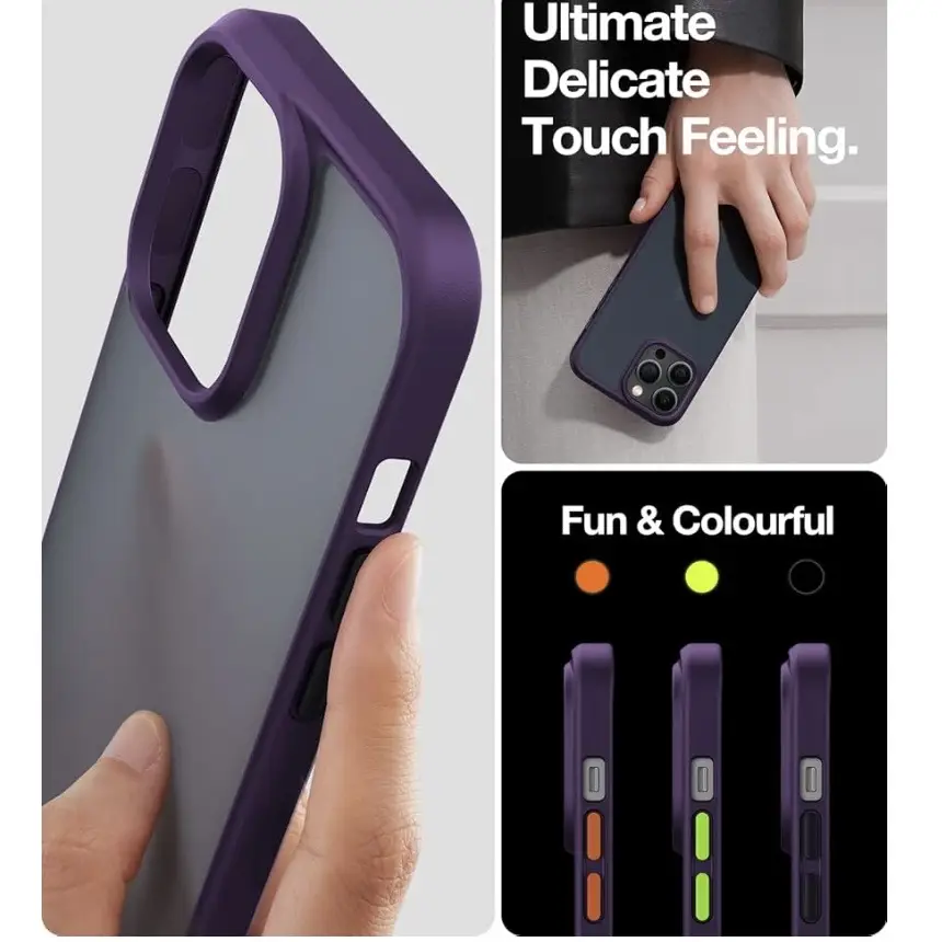 Funda Traslúcida Grado militar para Iphone 15 Pro Max - Color Malva — imagen 4