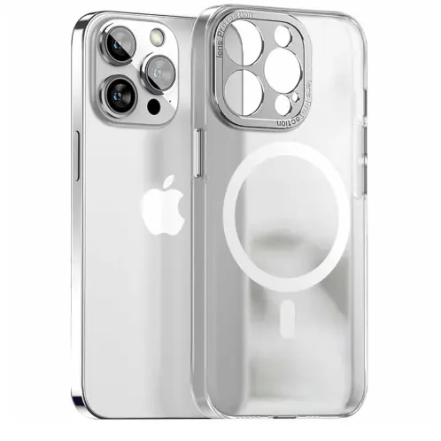 Funda Transparente con MagSafe para Iphone 15 Pro Max - Color Blanco / Plateado Marca AdirMi — imagen 1