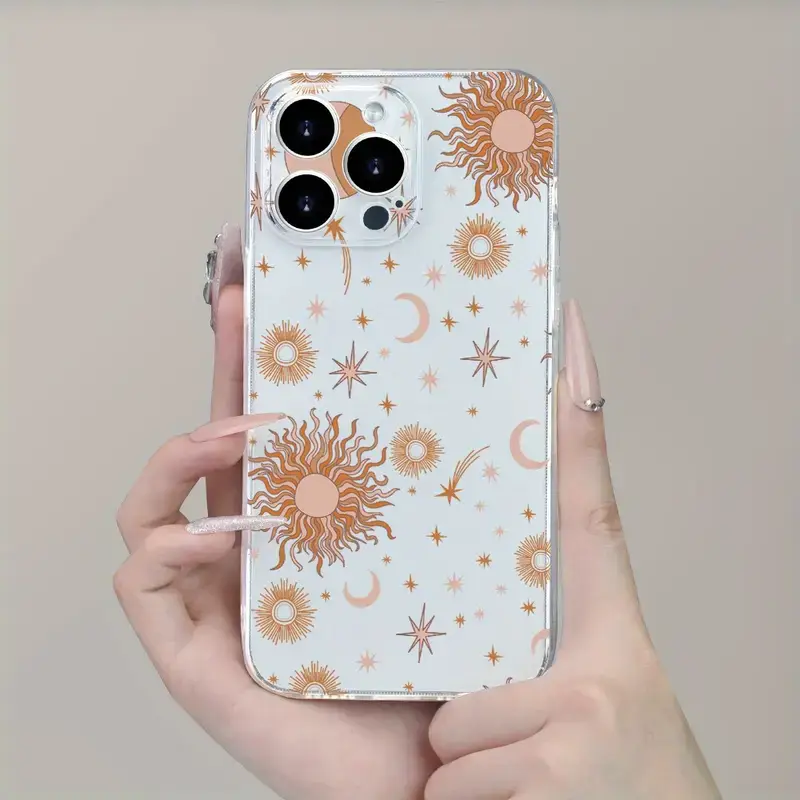 Funda de TPU Flexible con diseño de Sol y Luna para Iphone 15 Pro Max - Color Beige's photo #1