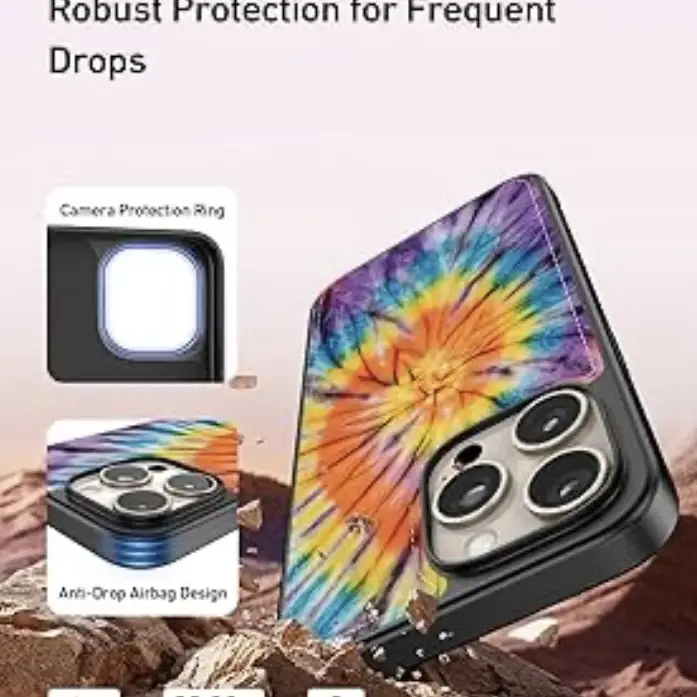 Funda Tipo Cartera con tarjetero para Iphone 15 Pro Max  - Color Arcoíris — imagen 2