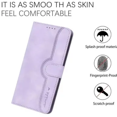 Funda Premium Smile Magnetic Kickstand Tarjetero para Iphone 15 Pro Max - Color Magenta Violeta Claro — imagen 3