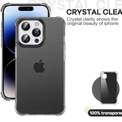 Funda de TPU Flexible, protección a prueba de golpes de 4 esquinas para Iphone 15 Pro Max - Color Negro Transparente — imagen 3