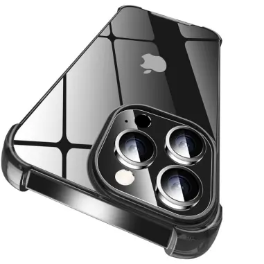 Funda de TPU Flexible, protección a prueba de golpes de 4 esquinas para Iphone 15 Pro Max - Color Negro Transparente — imagen 4