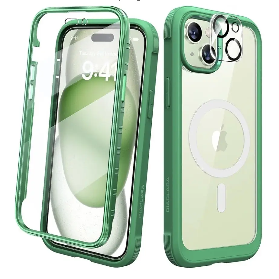 Funda Magnética compatible con MagSafe con protector de pantalla sensible al tacto y antiarañazos con protección de lente de cámara para Iphone 15 Pro — imagen 1