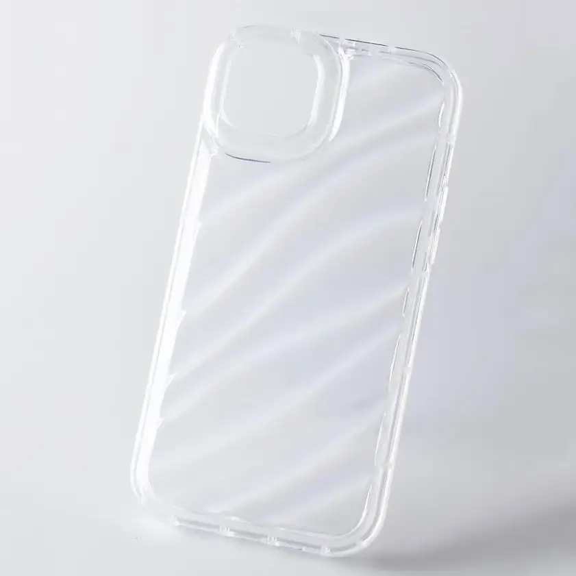 Funda de TPU Transparente diseño de patrón de ondas de agua, a prueba de golpes para Iphone 15 Plus - Color Clear Marca Zkacase — imagen 2
