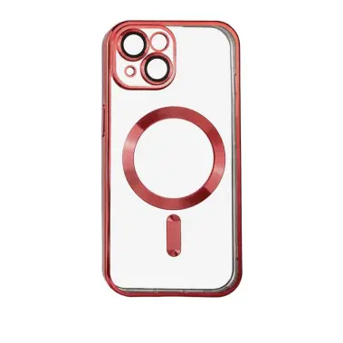 Funda de Magnético Rojo Brillante Transparente para iPhone 14 Plus con protección completa de la cubierta de la cámara's photo #1
