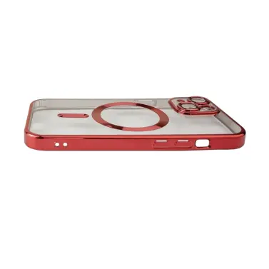 Funda de Magnético Rojo Brillante Transparente para iPhone 14 Plus con protección completa de la cubierta de la cámara's photo #1