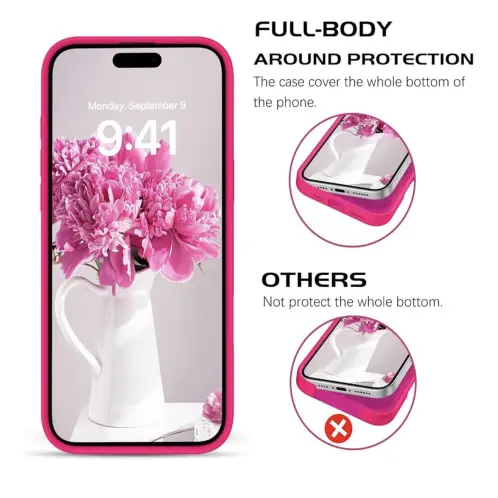 Funda de Silicona para Iphone 16 Pro Max - Color Rosa Fucsia Marca DOMAVER — imagen 3