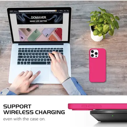 Funda de Silicona para Iphone 16 Pro Max - Color Rosa Fucsia Marca DOMAVER — imagen 2