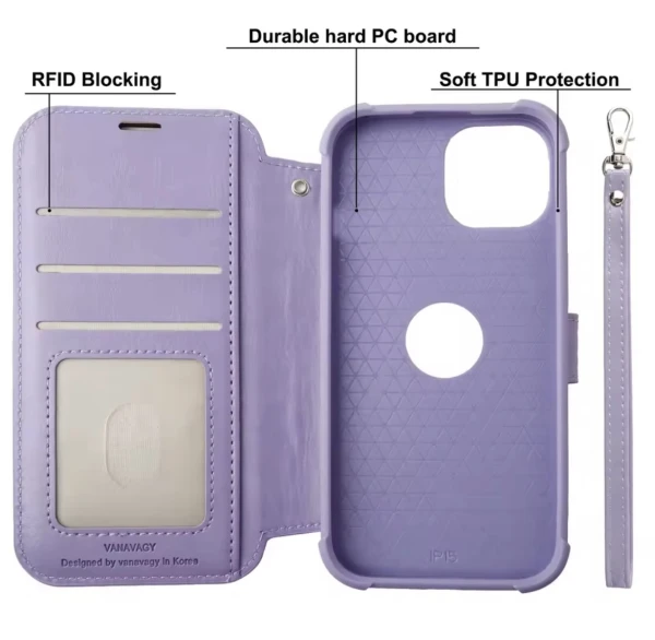 Funda tipo billetera con tapa de cuero para iPhone 13 Pro , con soporte para la muñeca, tarjetero de carga inalámbrica's foto | La Gran Manzana |  BizneCubano
