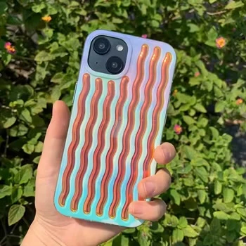 Funda rectangular para iPhone 13 Pro Max con patrón de ondas iridiscentes y bonito diseño de color caramelo's foto | La Gran Manzana |  BizneCubano