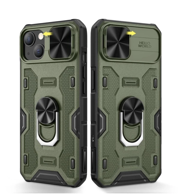 Funda protectora magnética para iPhone 14 Plus con funda para cámara y soporte de anillo giratorio de 360° incorporado,  - Color: Verde's foto | La Gran Manzana |  BizneCubano