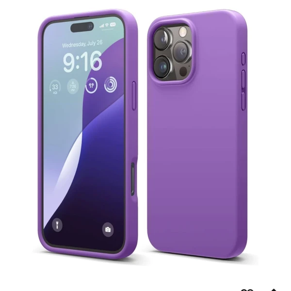 Funda de Silicona para Iphone 16 Pro Max - Color Púrpura Neón's foto | La Gran Manzana |  BizneCubano