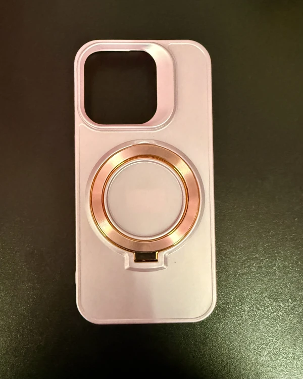 Funda de TPU Flexible con Soporte de Aro para Iphone 15 Pro - Color Rosa Vibrante's foto | La Gran Manzana |  BizneCubano