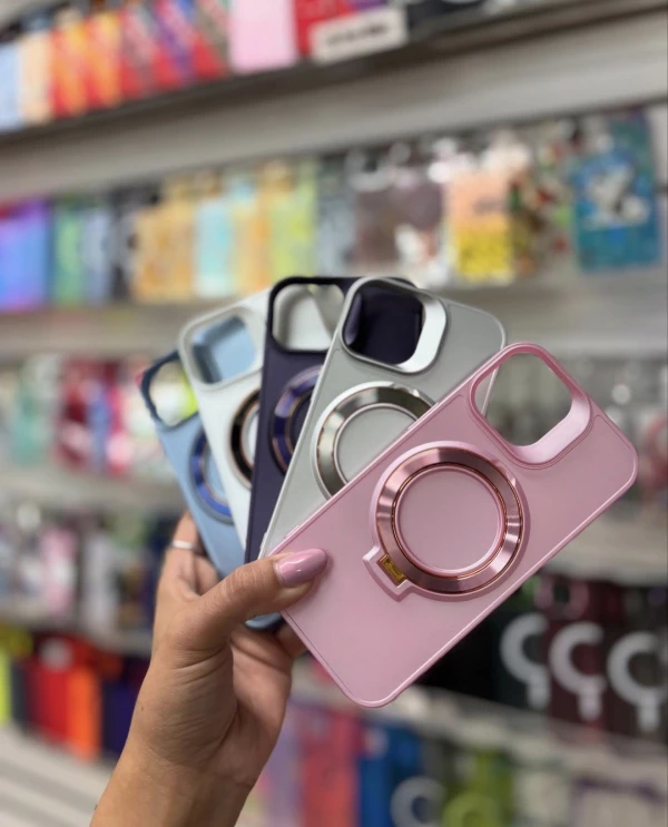 Funda con Soporte Integrado para Iphone 15 - Color Rosa/ Malva / Negro's foto | La Gran Manzana |  BizneCubano