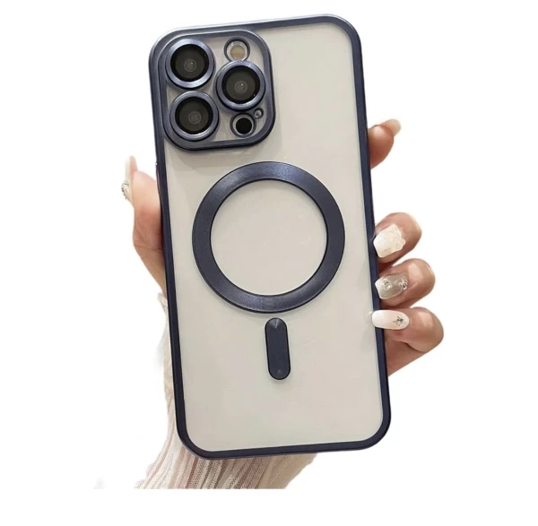 Funda Magnética Transparente cromada para IPhone 14 Pro Max - Color Azul / Transparente's foto | La Gran Manzana |  BizneCubano