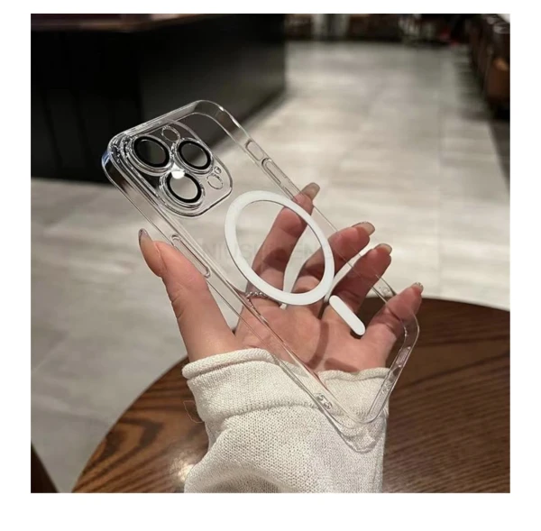 Funda acrílica magnética transparente para iPhone 14 Pro con protección de lente cubierta de carga inalámbrica - Color Transparente Blanco's foto | La Gran Manzana |  BizneCubano