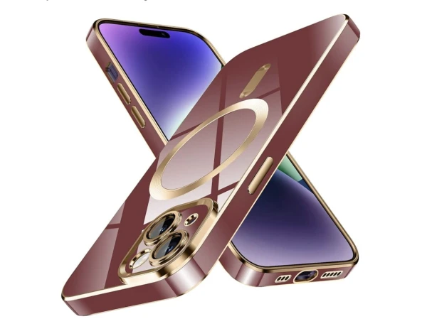 Funda para iPhone 14 Plus, compatible con magnética - Rojo y dorado's foto | La Gran Manzana |  BizneCubano