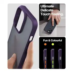 Funda Traslúcida Grado militar para Iphone 15 Pro Max - Color Malva miniatura 4