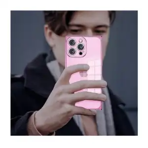 Funda Transparente con protección de cámara y esquinas reforzadas para Iphone 15 Pro Max - Color Rosa Traslúcido Marca Tzomsze miniatura 4