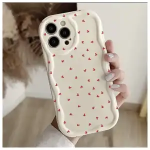 Funda de TPU Flexible con diseño de corazones para Iphone 15 Pro Max - Color Blanco miniatura 3
