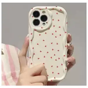 Funda de TPU Flexible con diseño de corazones para Iphone 15 Pro Max - Color Blanco miniatura 4