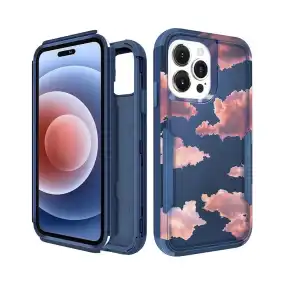 Funda de Protección Ultra Resistente , diseño de nubes  para Iphone 15 Pro Max - Color Azul Marca Plakill miniatura 1