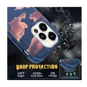 Funda de Protección Ultra Resistente , diseño de nubes  para Iphone 15 Pro Max - Color Azul Marca Plakill miniatura 2