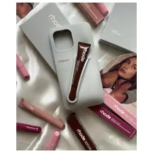 Funda de Silicona Rhode por Hailey Bieber Lip Case para Iphone 15 Pro Max - -Color Gris miniatura 3
