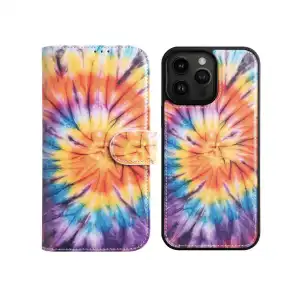 Funda Tipo Cartera con tarjetero para Iphone 15 Pro Max  - Color Arcoíris miniatura 1