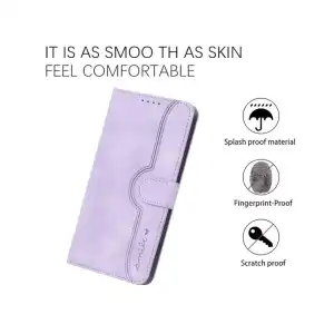 Funda Premium Smile Magnetic Kickstand Tarjetero para Iphone 15 Pro Max - Color Magenta Violeta Claro miniatura 3