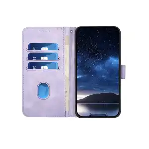 Funda Premium Smile Magnetic Kickstand Tarjetero para Iphone 15 Pro Max - Color Magenta Violeta Claro miniatura 4