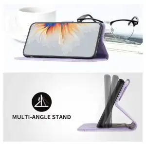Funda Premium Smile Magnetic Kickstand Tarjetero para Iphone 15 Pro Max - Color Magenta Violeta Claro miniatura 5