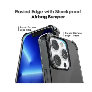 Funda de TPU Flexible, protección a prueba de golpes de 4 esquinas para Iphone 15 Pro Max - Color Negro Transparente miniatura 6