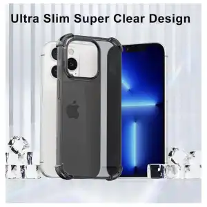 Funda de TPU Flexible, protección a prueba de golpes de 4 esquinas para Iphone 15 Pro Max - Color Negro Transparente miniatura 7