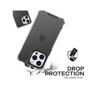 Funda de TPU Flexible, protección a prueba de golpes de 4 esquinas para Iphone 15 Pro Max - Color Negro Transparente miniatura 2