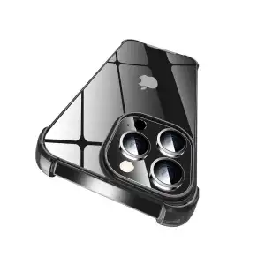 Funda de TPU Flexible, protección a prueba de golpes de 4 esquinas para Iphone 15 Pro Max - Color Negro Transparente miniatura 4