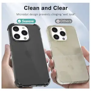 Funda de TPU Flexible, protección a prueba de golpes de 4 esquinas para Iphone 15 Pro Max - Color Negro Transparente miniatura 5