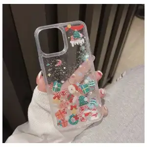 Funda de TPU Flexible para Iphone 15 Pro Max - Color Transparente con Purpurina temática Navideña miniatura 2