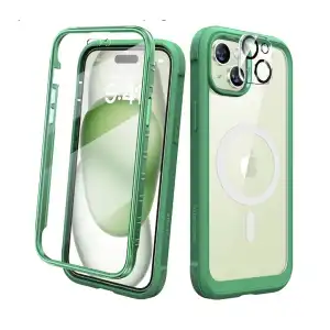 Funda Magnética compatible con MagSafe con protector de pantalla sensible al tacto y antiarañazos con protección de lente de cámara para Iphone 15 Pro miniatura 1
