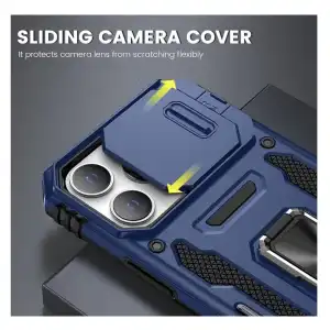 Funda con Soporte Giratorio 360 grado integrado para Iphone 15 Pro - Color Azul / Negro miniatura 3