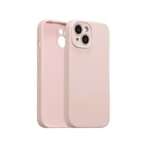 Funda de Silicona para Iphone 15 Plus ( forro de microfibra suave antiarañazos ) - Color Rosa Palo miniatura 1