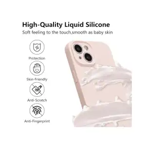 Funda de Silicona para Iphone 15 Plus ( forro de microfibra suave antiarañazos ) - Color Rosa Palo miniatura 2