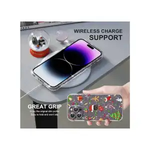 Funda para iPhone 13 Pro Max de Navidad, funda transparente con purpurina brillante miniatura 2