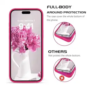Funda de Silicona para Iphone 16 Pro Max - Color Rosa Fucsia Marca DOMAVER miniatura 3