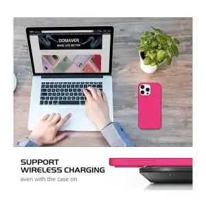 Funda de Silicona para Iphone 16 Pro Max - Color Rosa Fucsia Marca DOMAVER miniatura 2