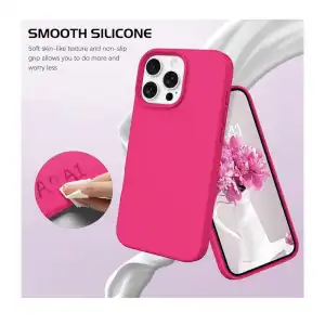 Funda de Silicona para Iphone 16 Pro Max - Color Rosa Fucsia Marca DOMAVER miniatura 4
