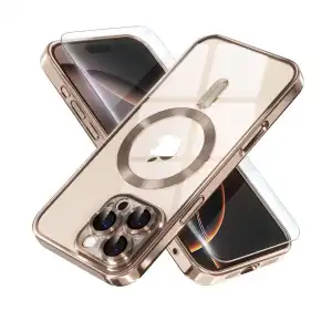 Funda de TPU Flexible con MagSafe - Color Transparente /Dorado Marca Misea miniatura 1