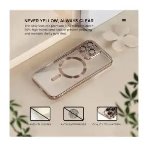 Funda de TPU Flexible con MagSafe - Color Transparente /Dorado Marca Misea miniatura 2
